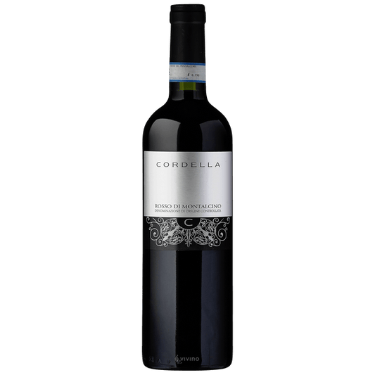 Fles Rosso di Montalcino DOC Organic – Azienda Agricola Maddalena Cordella, biodynamische Sangiovese uit Montalcino.

